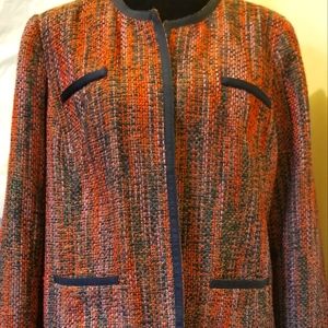 Jaclyn Smith Collection,  XL , Pink Blue Purple Tweed Jacket